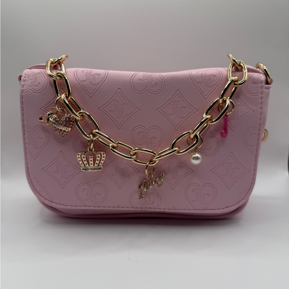 Small Pink Designer Chain Embellished Bag